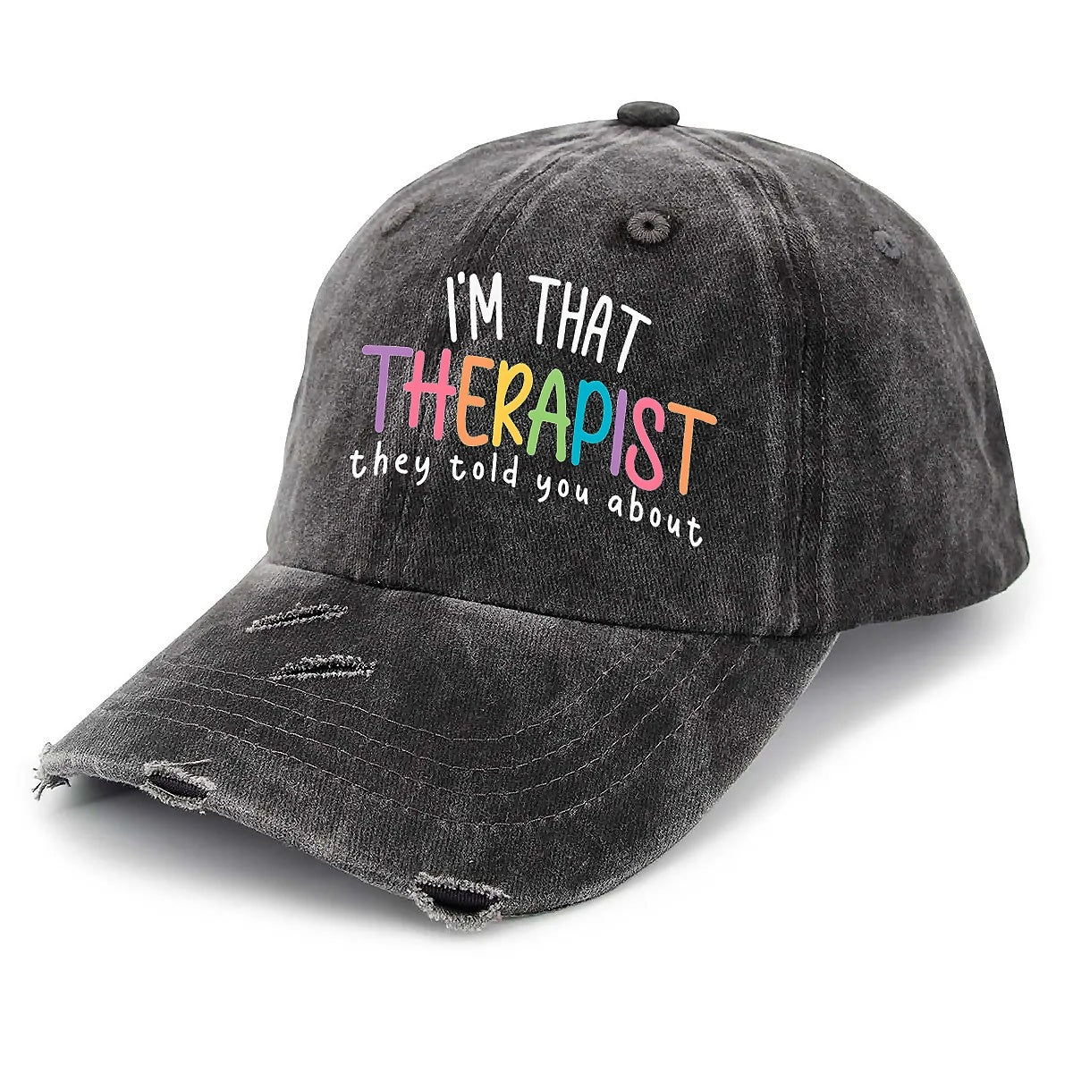 Therapist Unisex Adjustable Curved Brim Print Hole Cowboy Baseball Hat