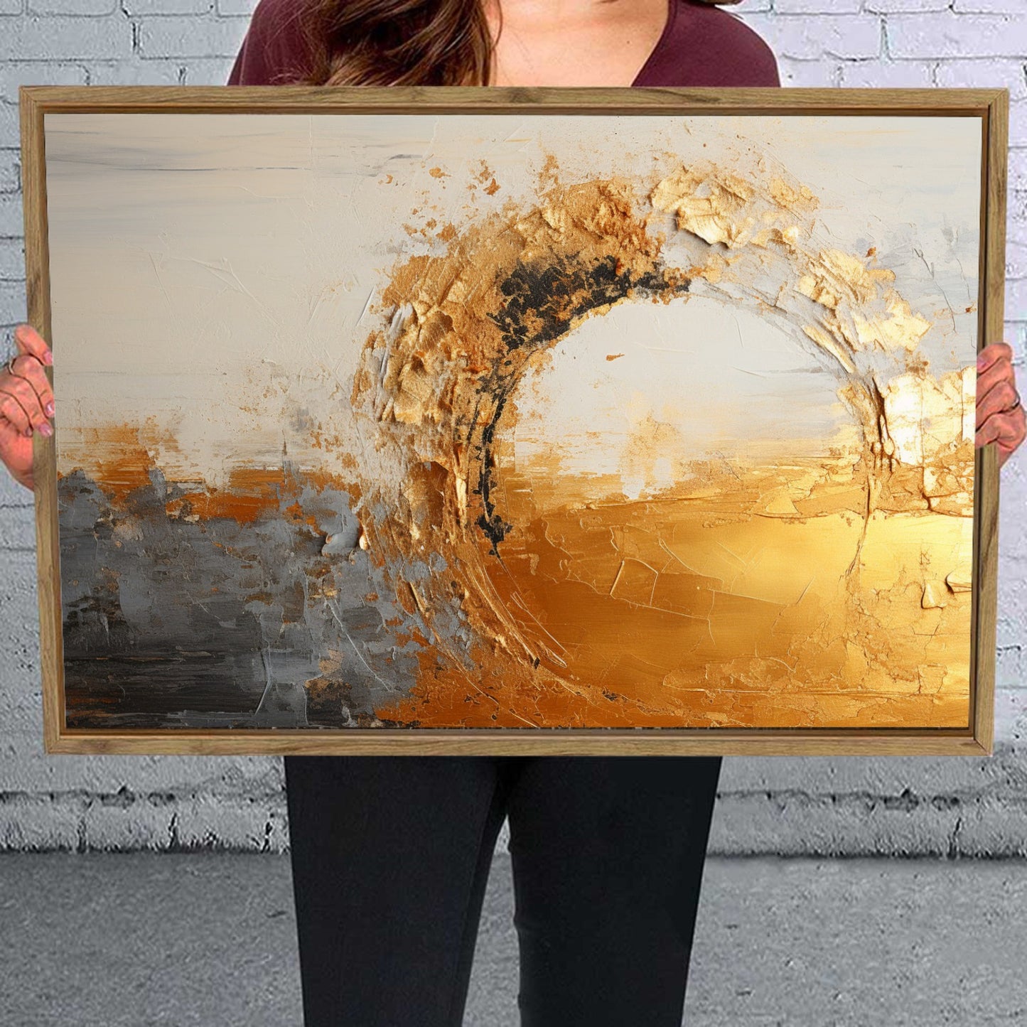 Framed Canvas Painting for Wall 24x16 inches