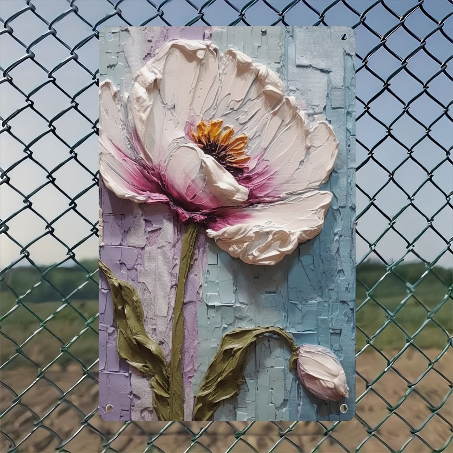 8" x 12" artistic style metal tin plate, flower tin painting, durable, wear-resistant and rust-resistant, suitable for garage, home, bar, club, farm decoration, a good gift