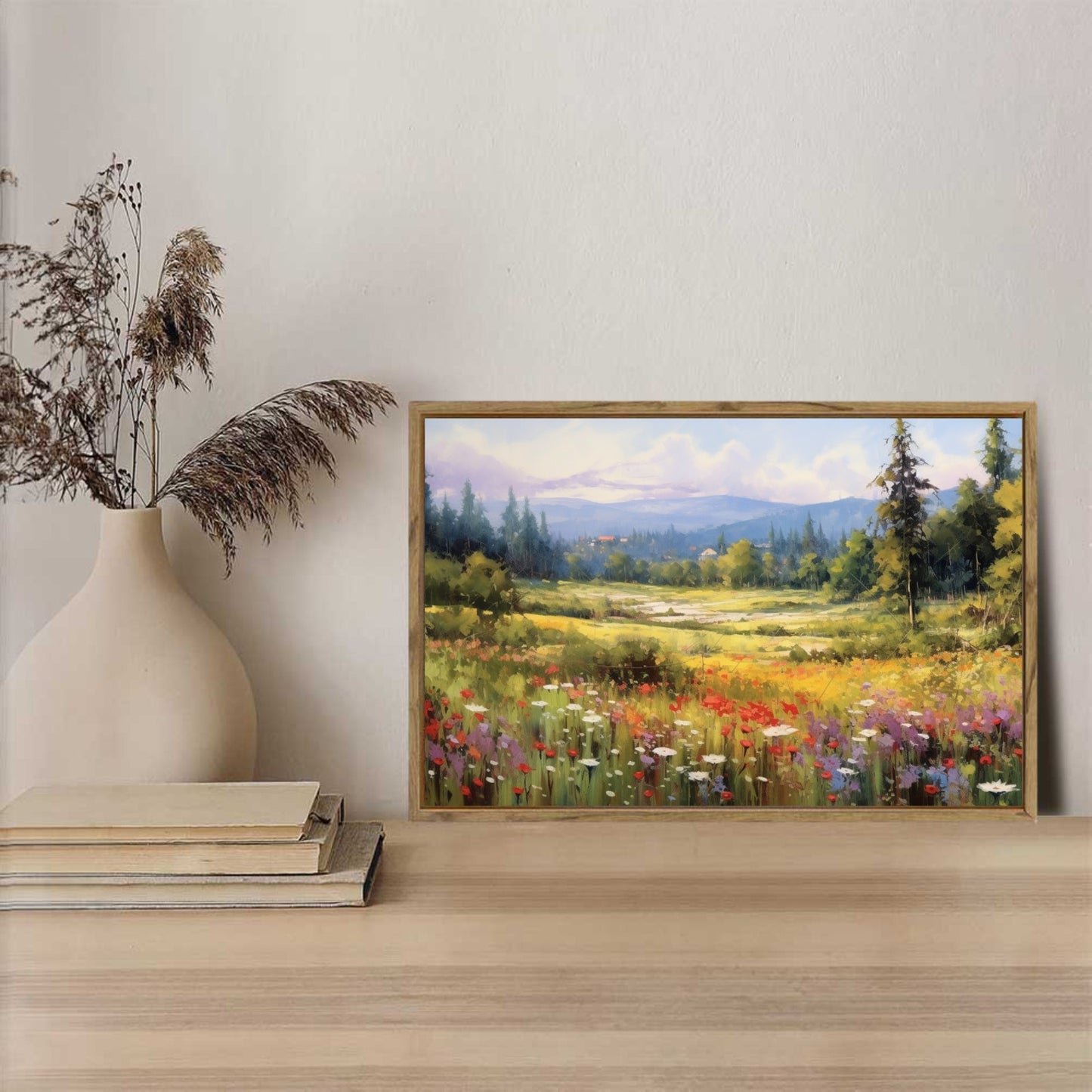Forest Framed Canvas Painting for Wall 24x16 inches