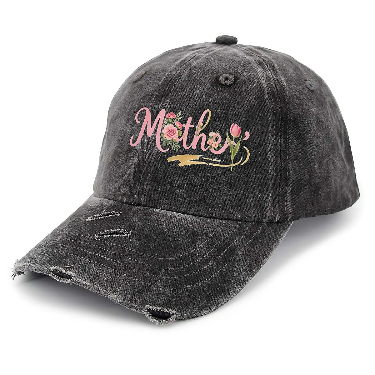 Mother Unisex Adjustable Curved Brim Print Hole Cowboy Baseball Hat