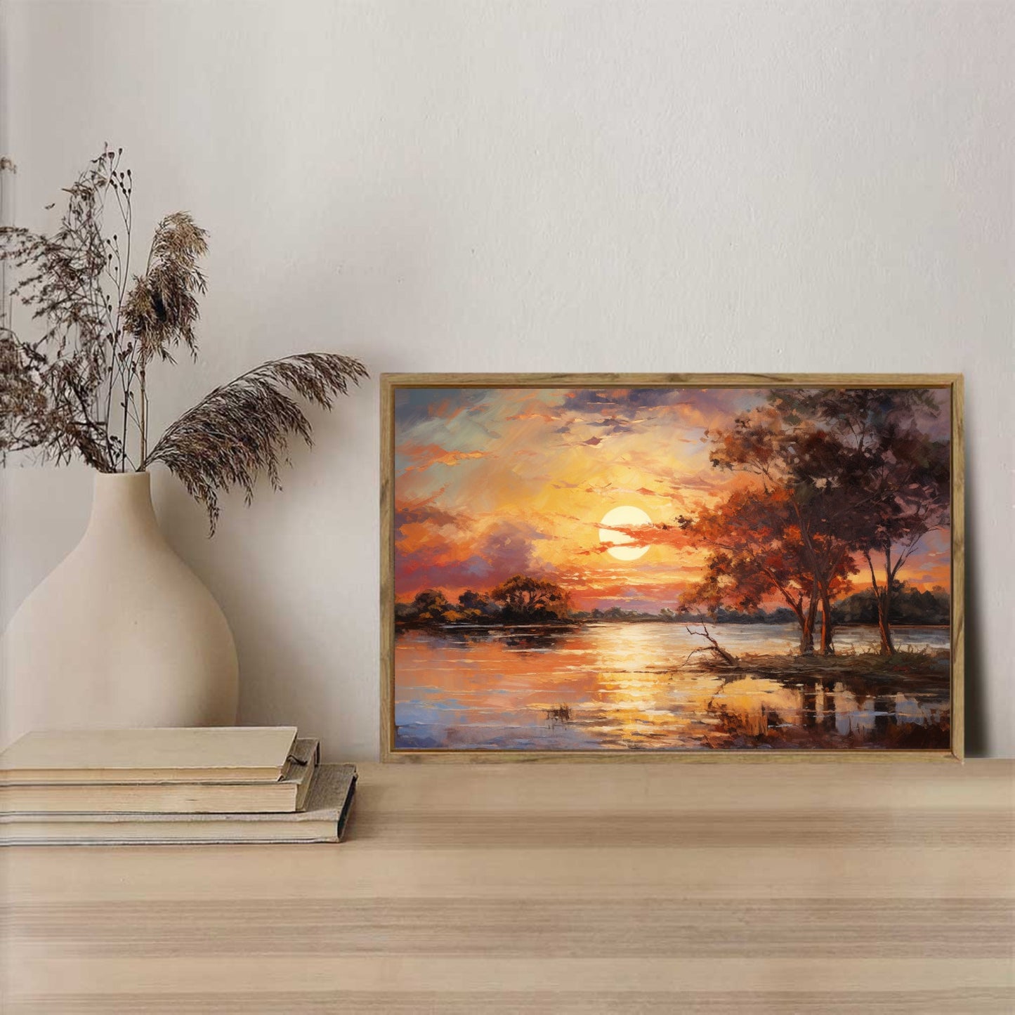 Moon Framed Canvas Painting for Wall