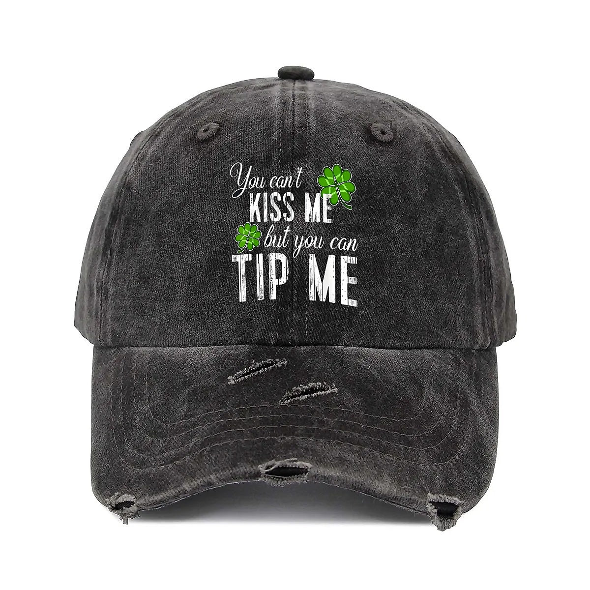 Kiss Me Unisex Adjustable Curved Brim Print Hole Cowboy Baseball Hat