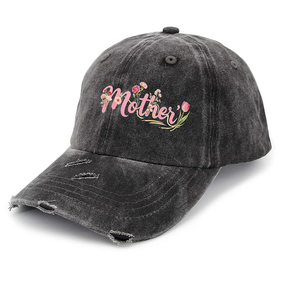 Mother Unisex Adjustable Curved Brim Print Hole Cowboy Baseball Hat