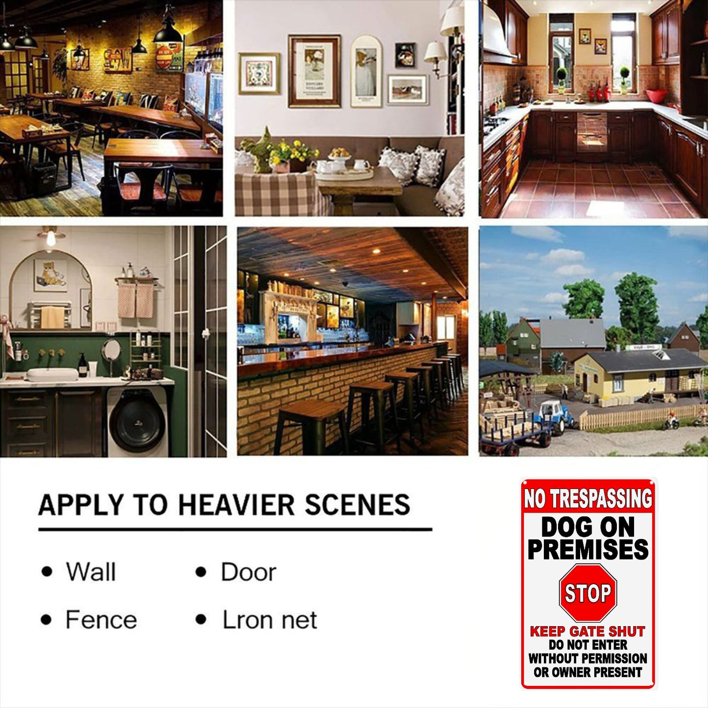 8" x 12" No Trespassing, Dogs in the Yard, Stop, Close the Gate, Metal Sign, Durable, Wear-resistant, Rust-resistant, Suitable for Garden, Living Room, Bar, Garage and other Decorations, a Good Gift