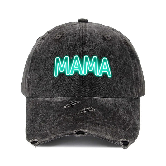 MAMA Unisex Adjustable Curved Brim Print Hole Cowboy Baseball Hat