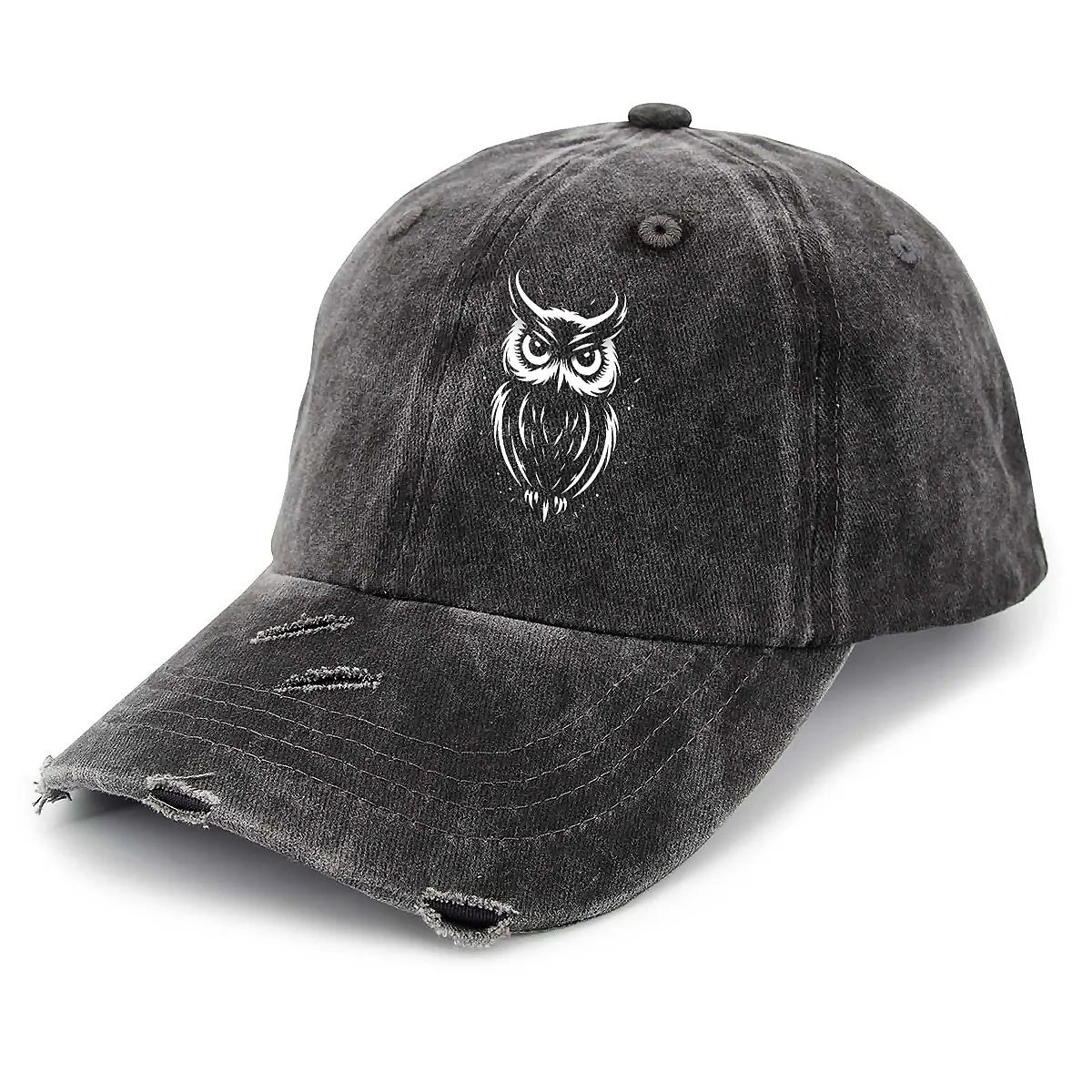 OWL Unisex Adjustable Curved Brim Print Hole Cowboy Baseball Hat