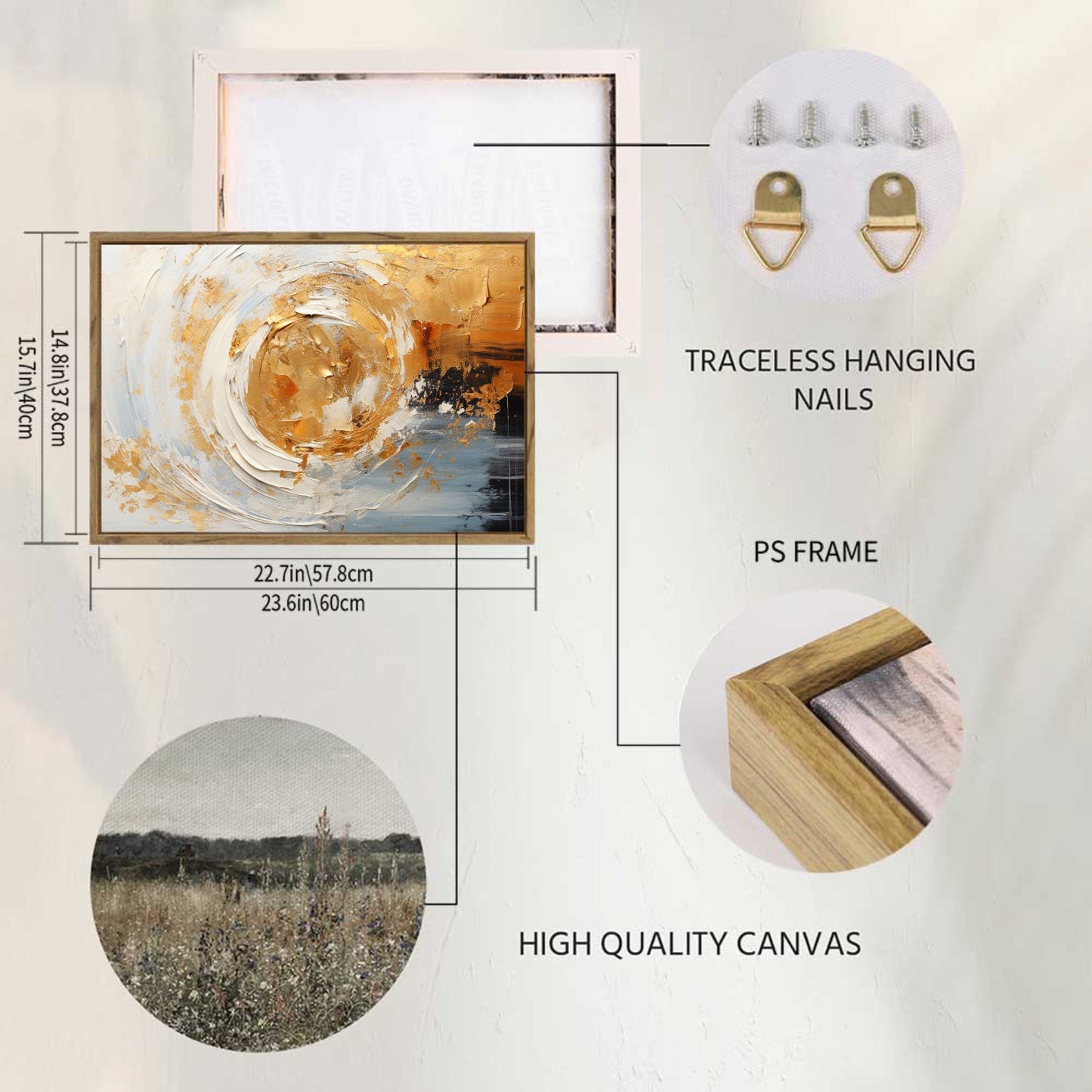 Autumn Framed Canvas Painting for Wall 24x16 inches