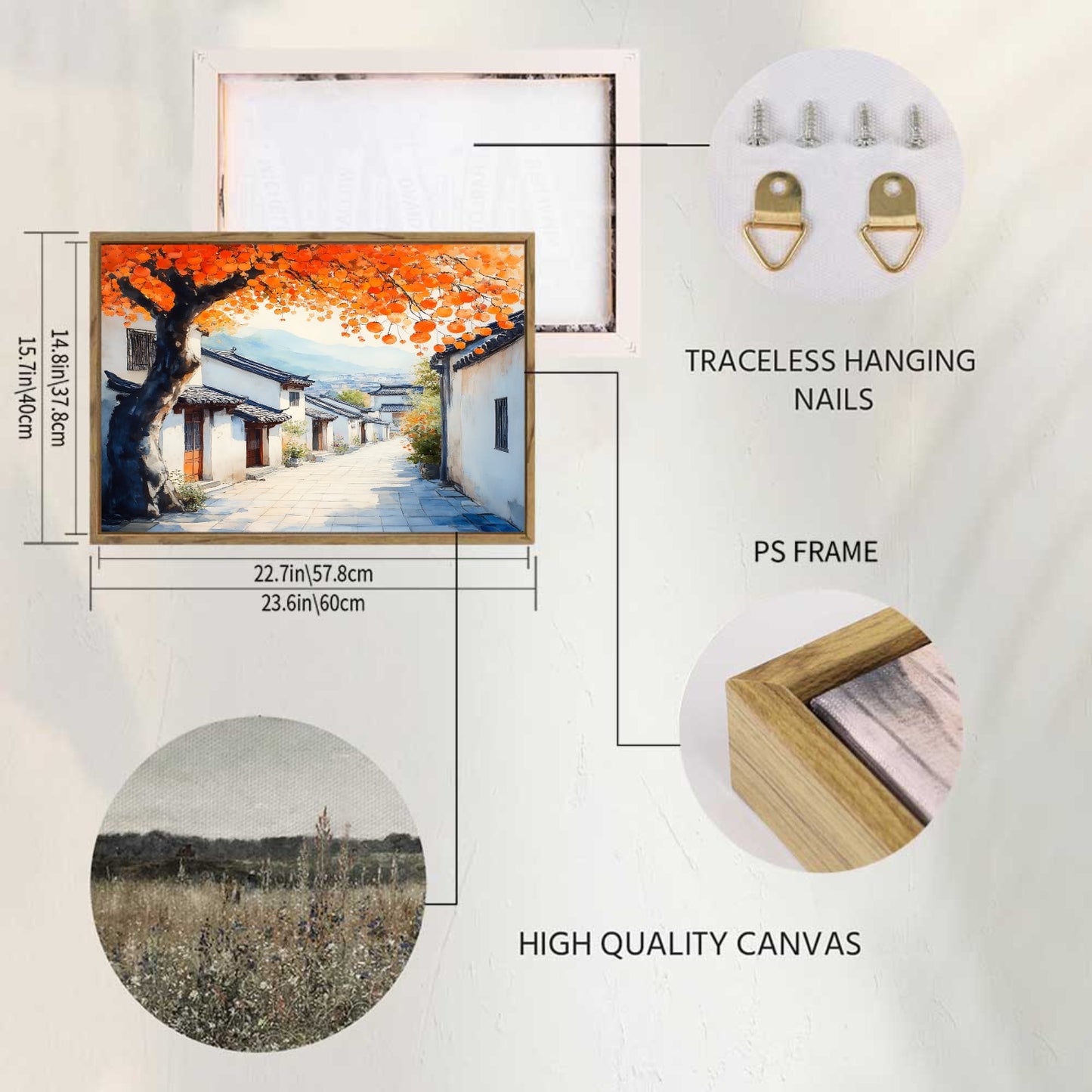 Old House Framed Canvas Painting for Wall