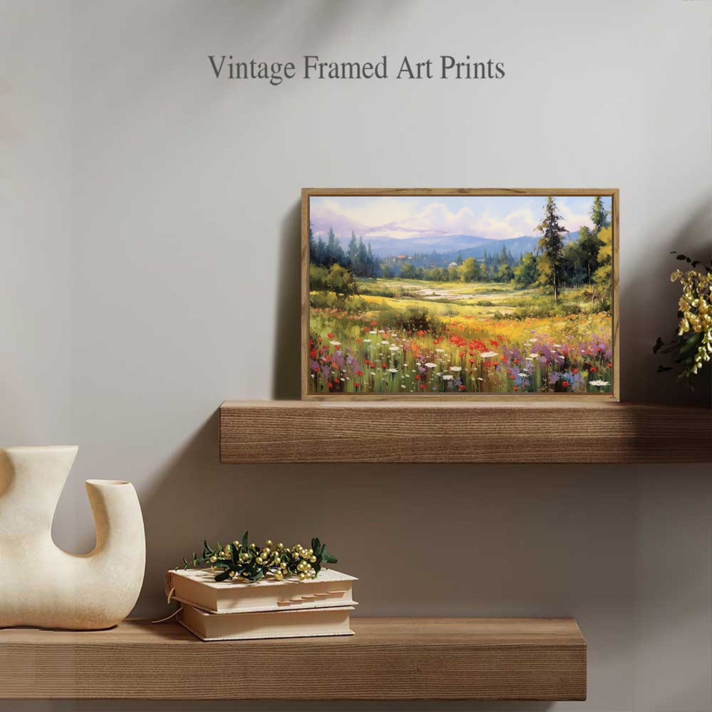 Forest Framed Canvas Painting for Wall 24x16 inches