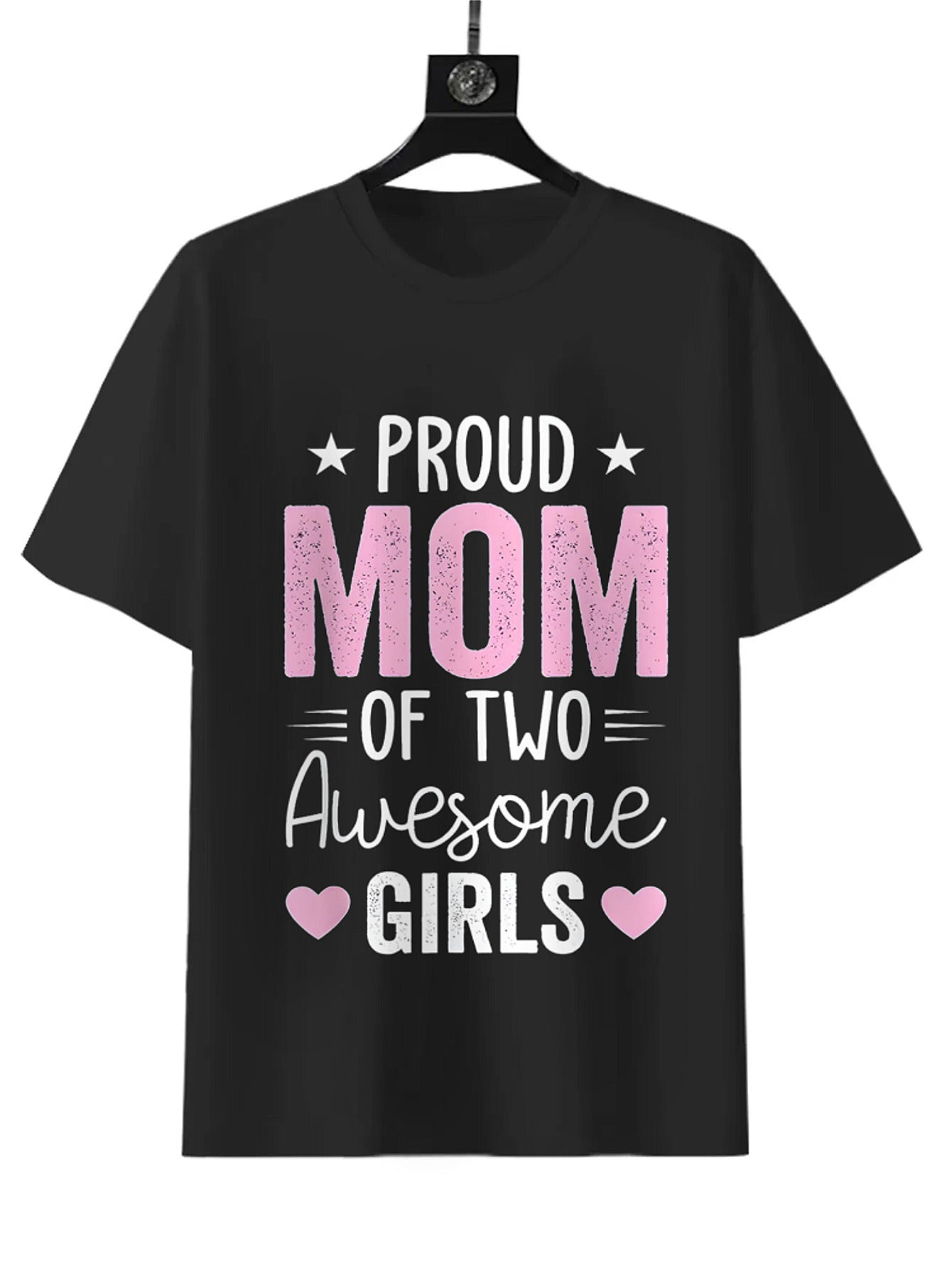 Proud Mom Serenade print, summer style short sleeve, white round neck loose cotton T-shirt, soft material, suitable for daily wear