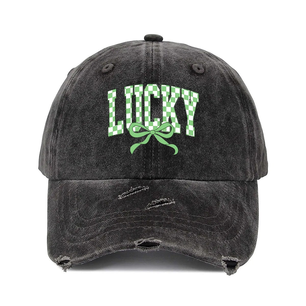 Luck Unisex Adjustable Curved Brim Print Hole Cowboy Baseball Hat
