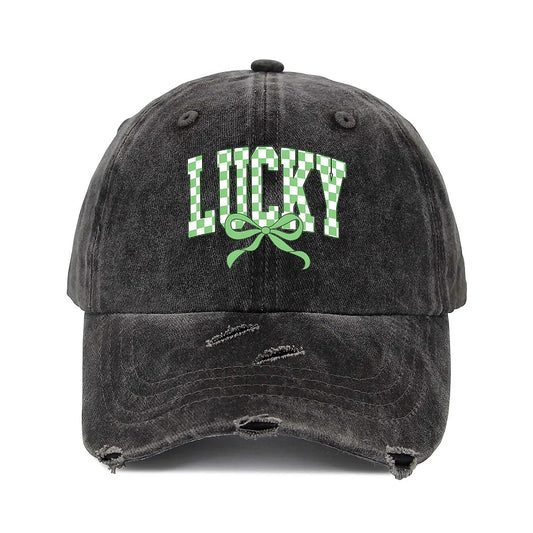 Luck Unisex Adjustable Curved Brim Print Hole Cowboy Baseball Hat