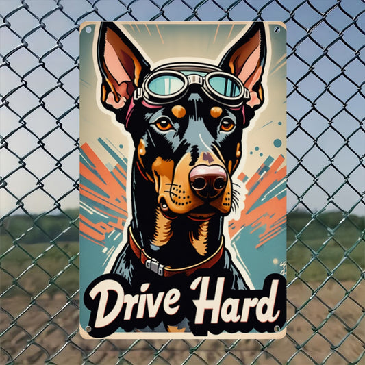 "Drive Hard" funny metal tin sign, novelty love heart plaque decoration, suitable for home decoration, wall decoration, bathroom decoration, bar decoration, garage decoration, farmhouse decoration, a good gift for people, 20cm*30cm