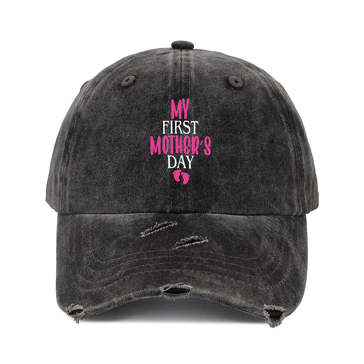 Mother Day Unisex Adjustable Curved Brim Print Hole Cowboy Baseball Hat