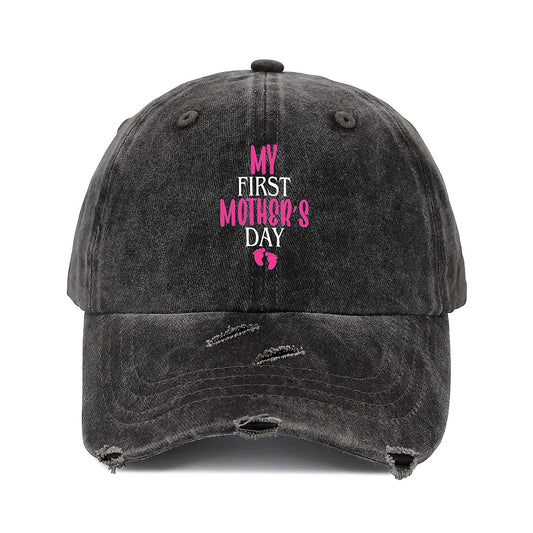 Mother Day Unisex Adjustable Curved Brim Print Hole Cowboy Baseball Hat