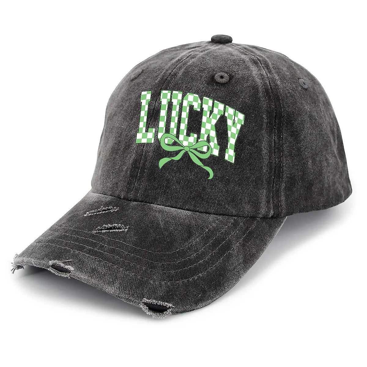 Luck Unisex Adjustable Curved Brim Print Hole Cowboy Baseball Hat