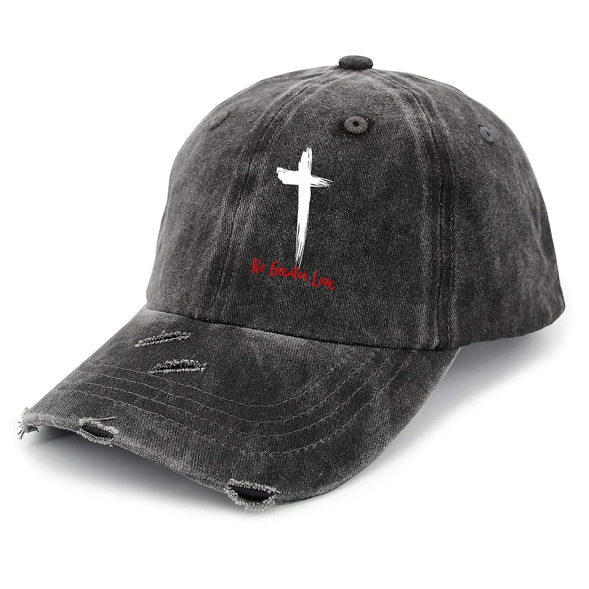 Cross Unisex Adjustable Curved Brim Print Hole Cowboy Baseball Hat