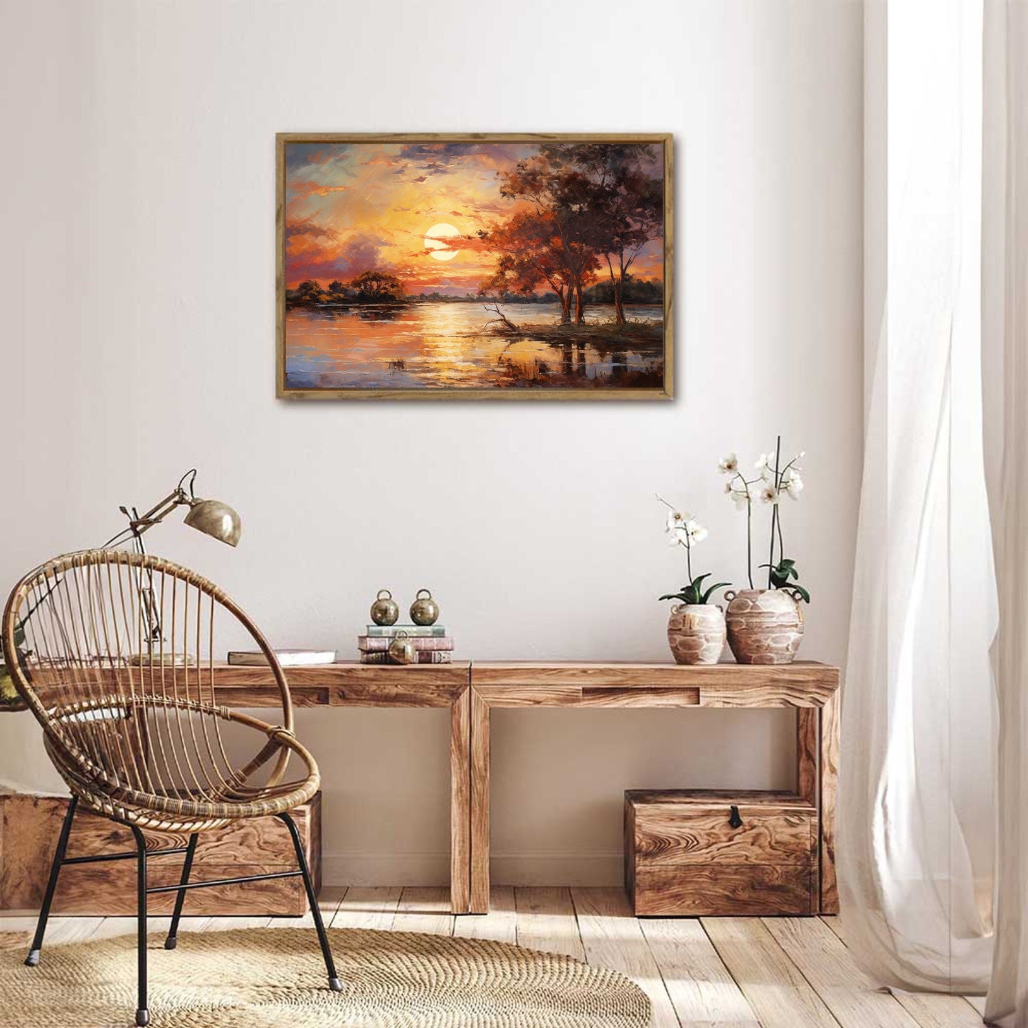 Moon Framed Canvas Painting for Wall