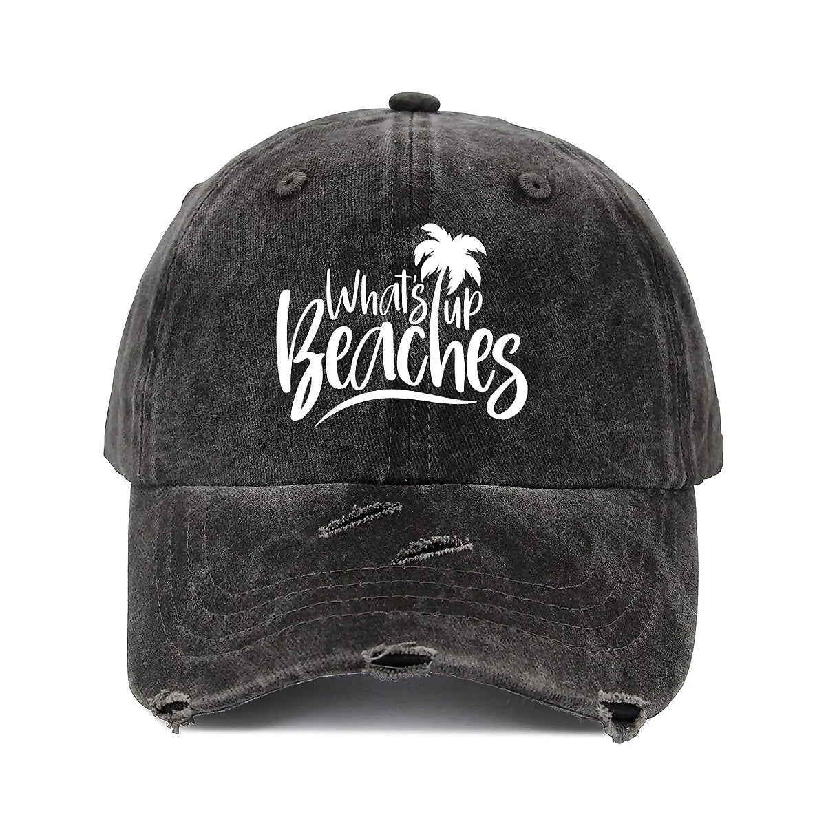 Whats Up Unisex Adjustable Curved Brim Print Hole Cowboy Baseball Hat