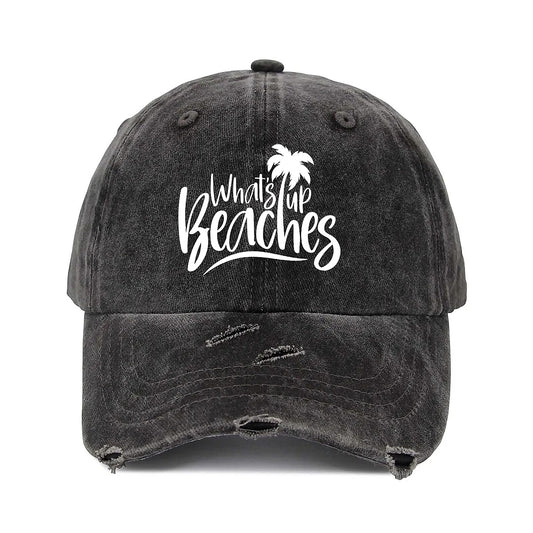 Whats Up Unisex Adjustable Curved Brim Print Hole Cowboy Baseball Hat