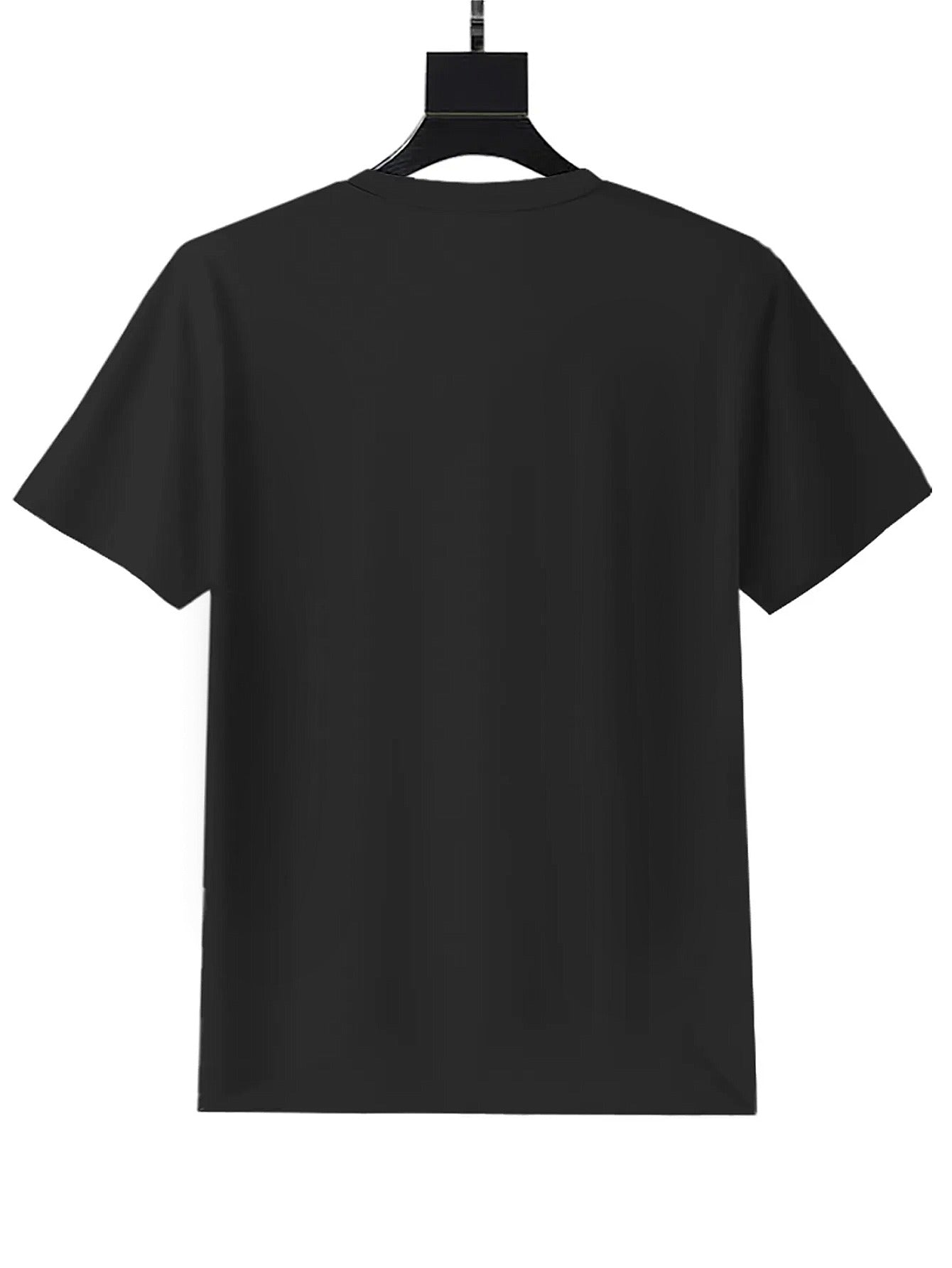 Cat print short sleeves, summer style short sleeve black round neck loose cotton T-shirt, soft material, suitable for daily wear