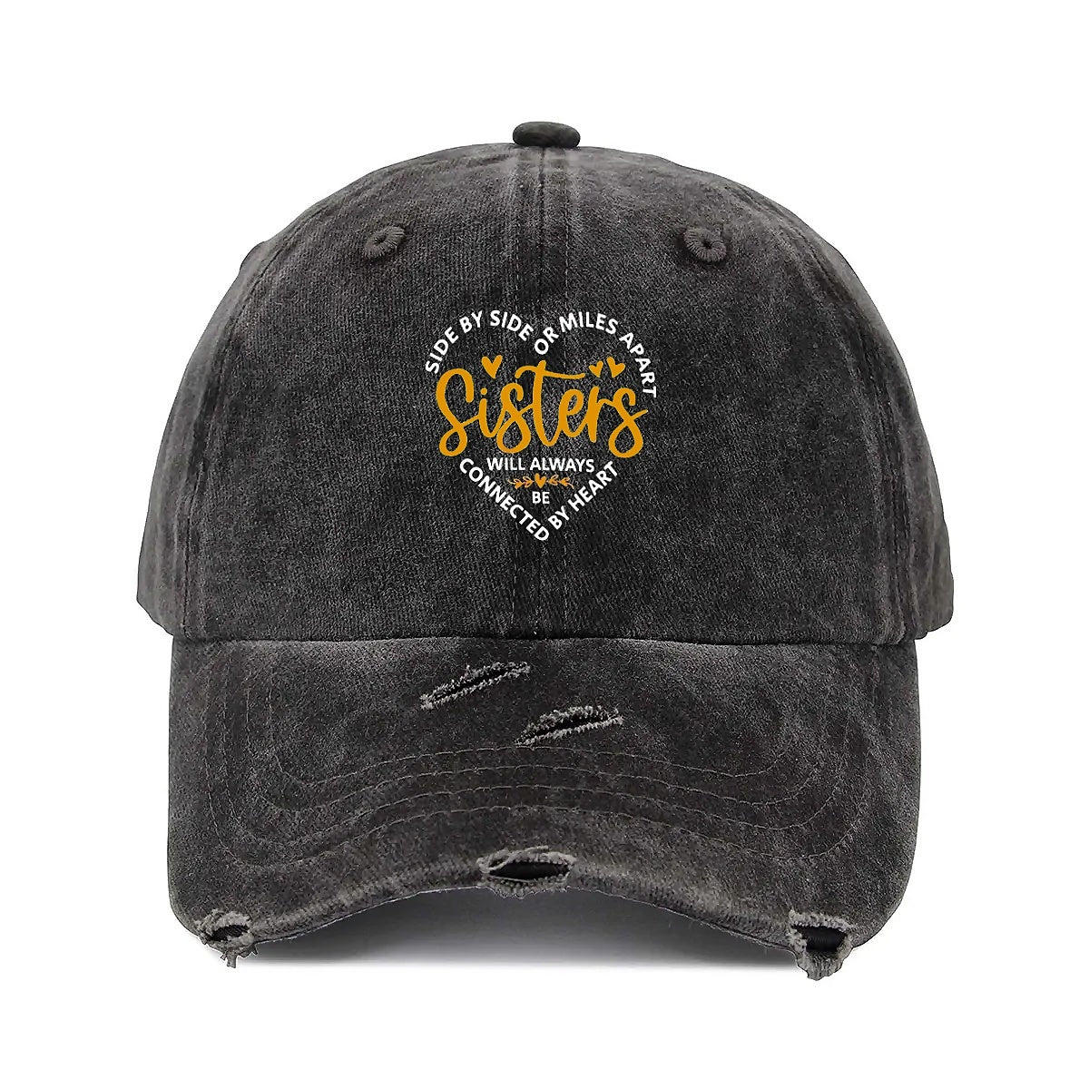 Sister Unisex Adjustable Curved Brim Print Hole Cowboy Baseball Hat