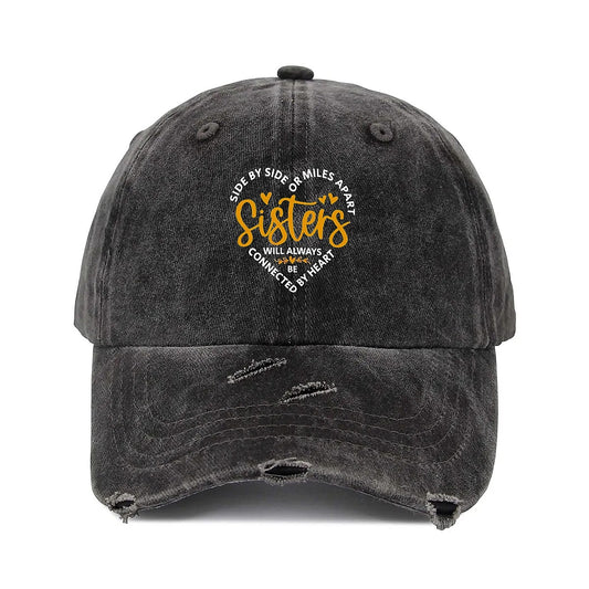 Sister Unisex Adjustable Curved Brim Print Hole Cowboy Baseball Hat