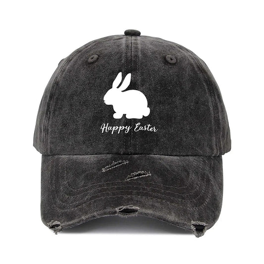Rabbit Unisex Adjustable Curved Brim Print Hole Cowboy Baseball Hat