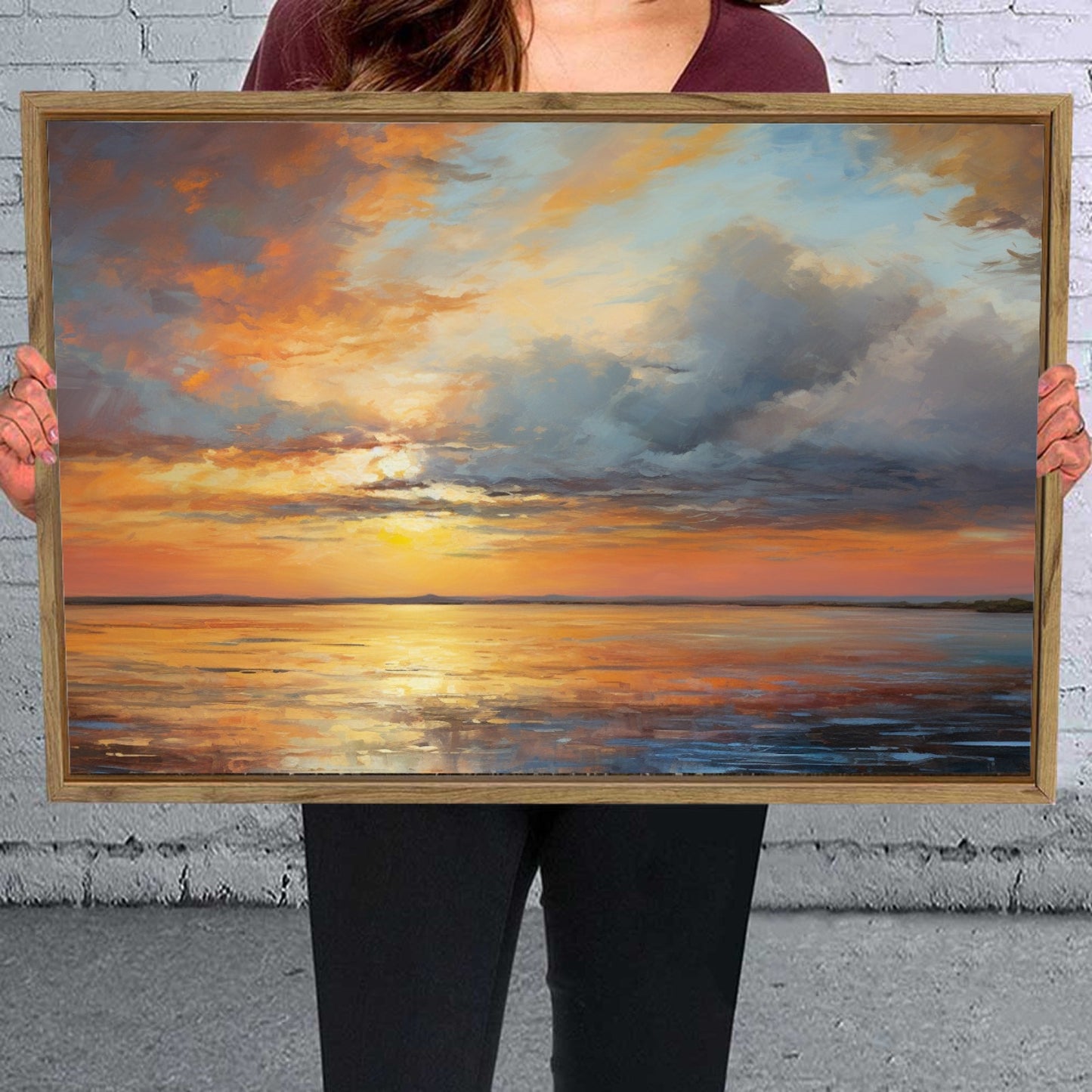 Nightfall Framed Canvas Painting for Wall