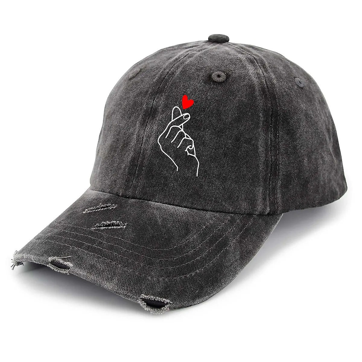 I Love You Unisex Adjustable Curved Brim Print Hole Cowboy Baseball Hat