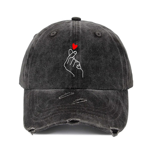 I Love You Unisex Adjustable Curved Brim Print Hole Cowboy Baseball Hat