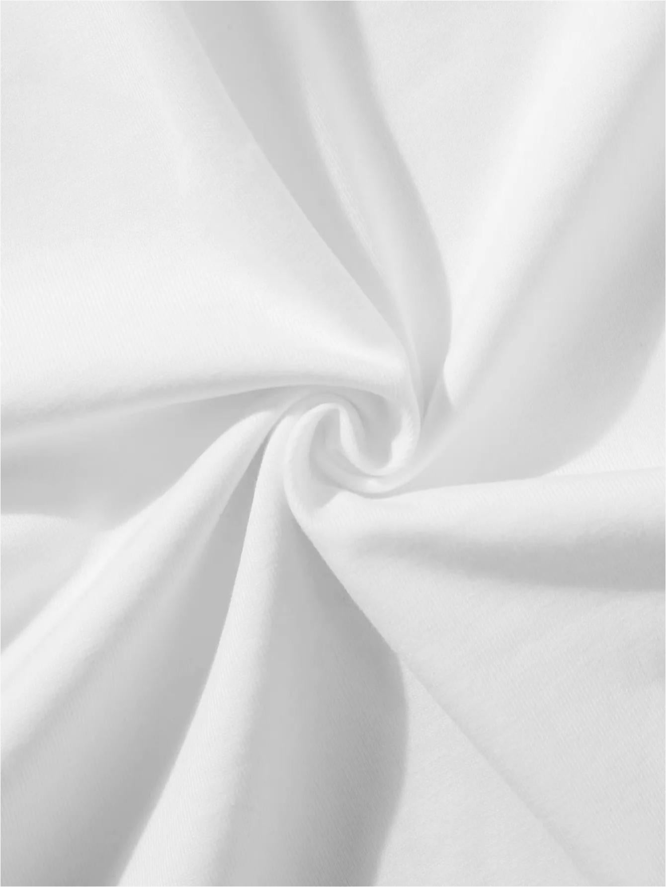 Fashion casual print, summer style short sleeve, white round neck loose cotton T-shirt, soft material, suitable for daily wear