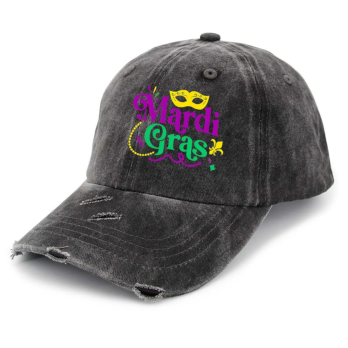 MARDI Unisex Adjustable Curved Brim Print Hole Cowboy Baseball Hat