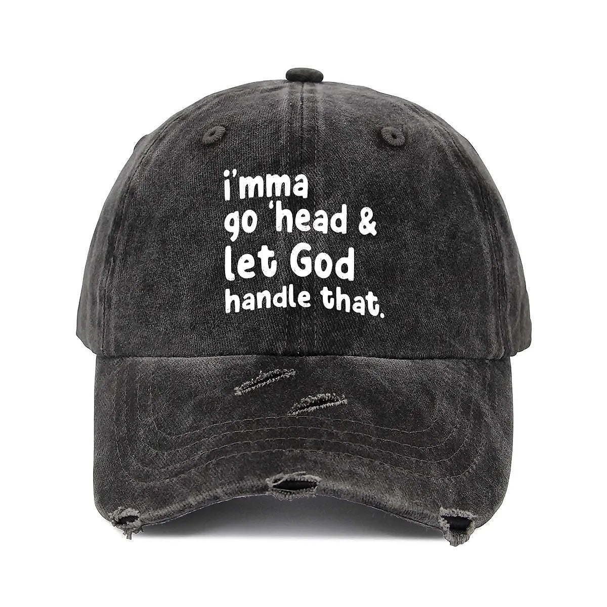 Unisex Adjustable Curved Brim Print Hole Cowboy Baseball Hat