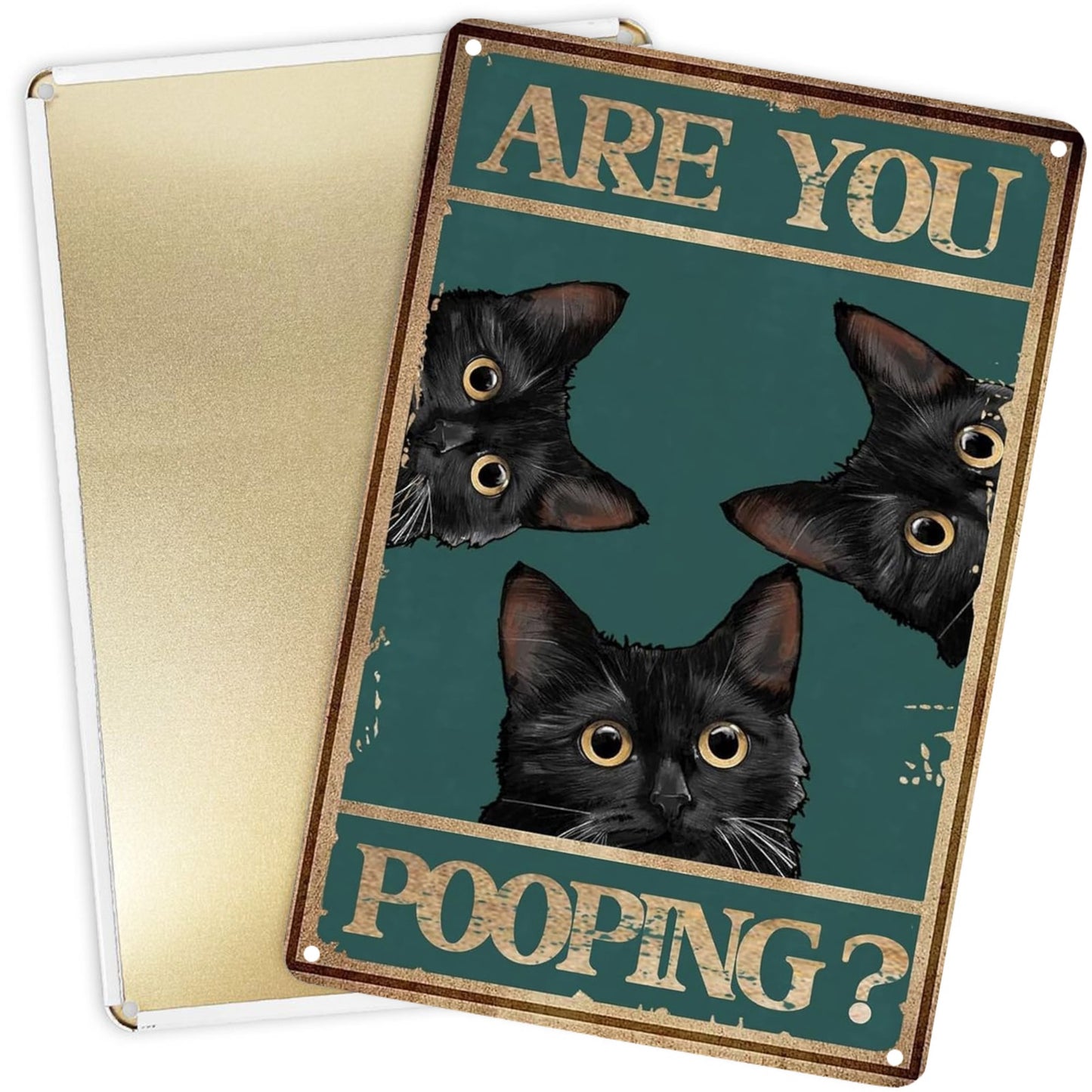8" x 12" Cat Bathroom Wall Art Metal Sign, durable, wear-resistant, rust-resistant, suitable for garden, living room, bar, garage and other decorations, a good gift