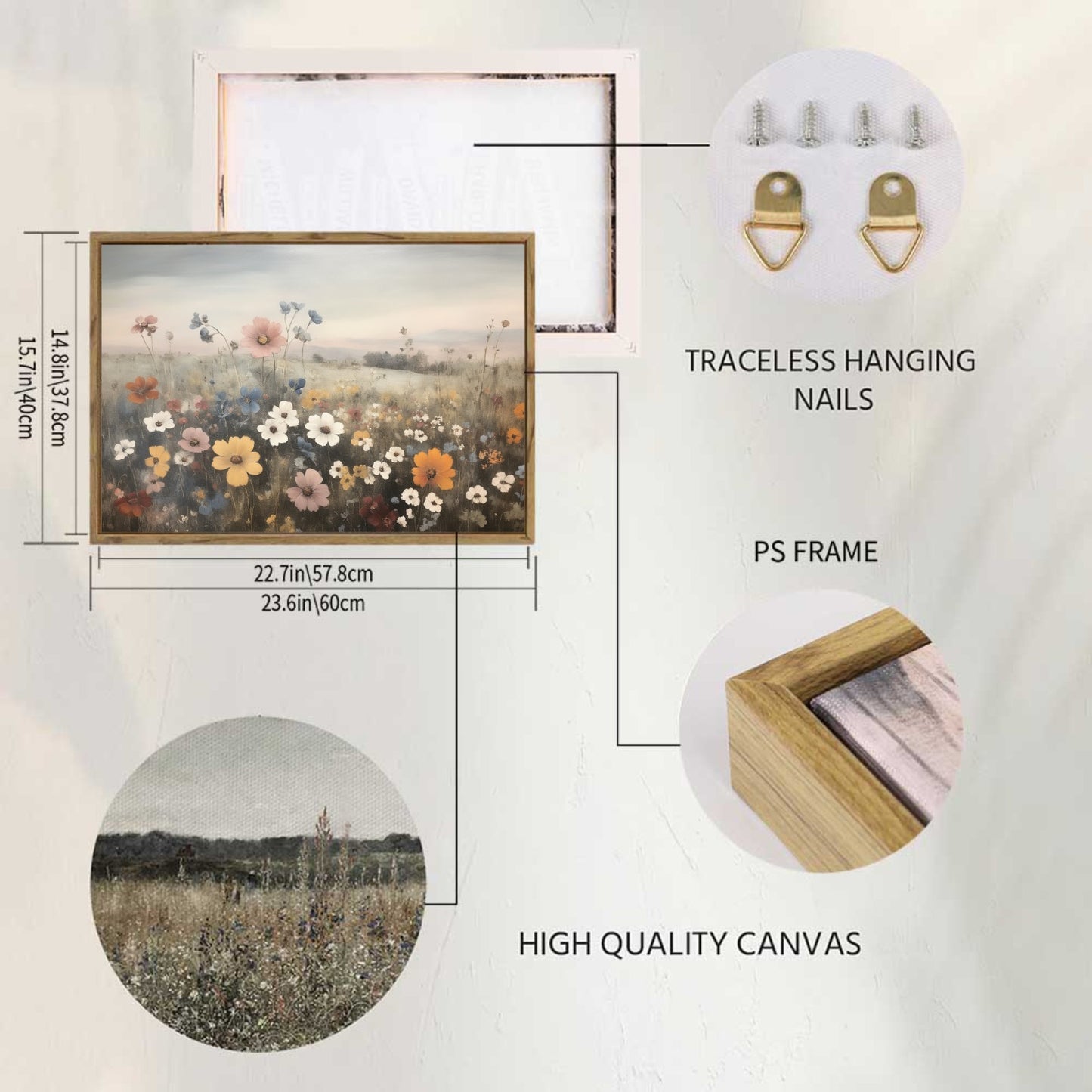 Framed Canvas Prints for Wall 24x16 inches