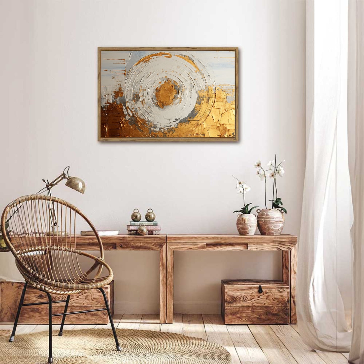 Framed Canvas Painting for Wall 24x16 inches