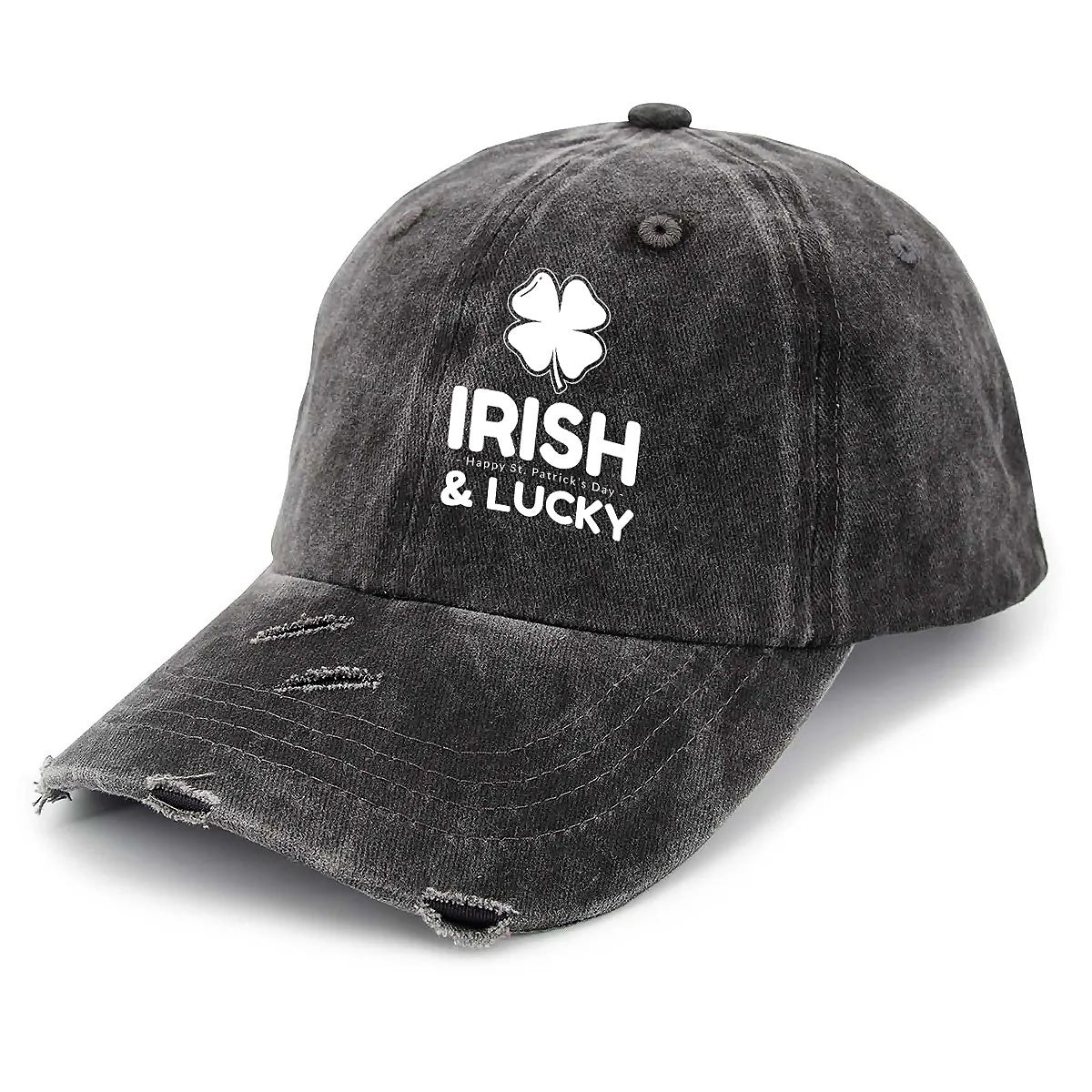 Luck Unisex Adjustable Curved Brim Print Hole Cowboy Baseball Hat