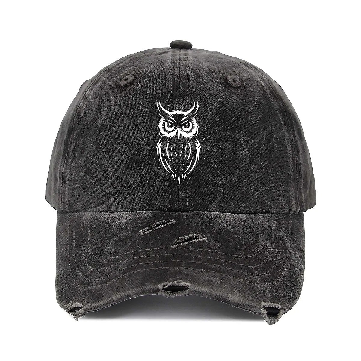OWL Unisex Adjustable Curved Brim Print Hole Cowboy Baseball Hat