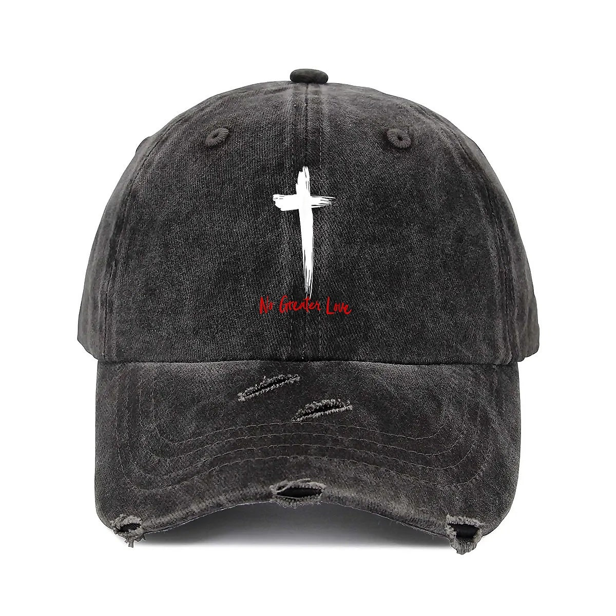 Cross Unisex Adjustable Curved Brim Print Hole Cowboy Baseball Hat