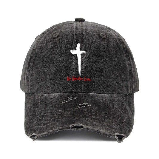 Cross Unisex Adjustable Curved Brim Print Hole Cowboy Baseball Hat