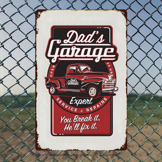 Dad's Car 8*12 Inch Vintage Metal Tin Sign Decor Iron Painting 