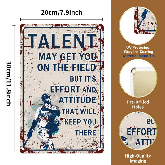 8" x 12" baseball vintage metal sign, durable, wear-resistant, rust-resistant, suitable for garden, room, living room, bar, garage and other decorations, a good gift