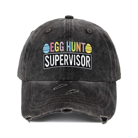 Egg Hunt Unisex Adjustable Curved Brim Print Hole Cowboy Baseball Hat