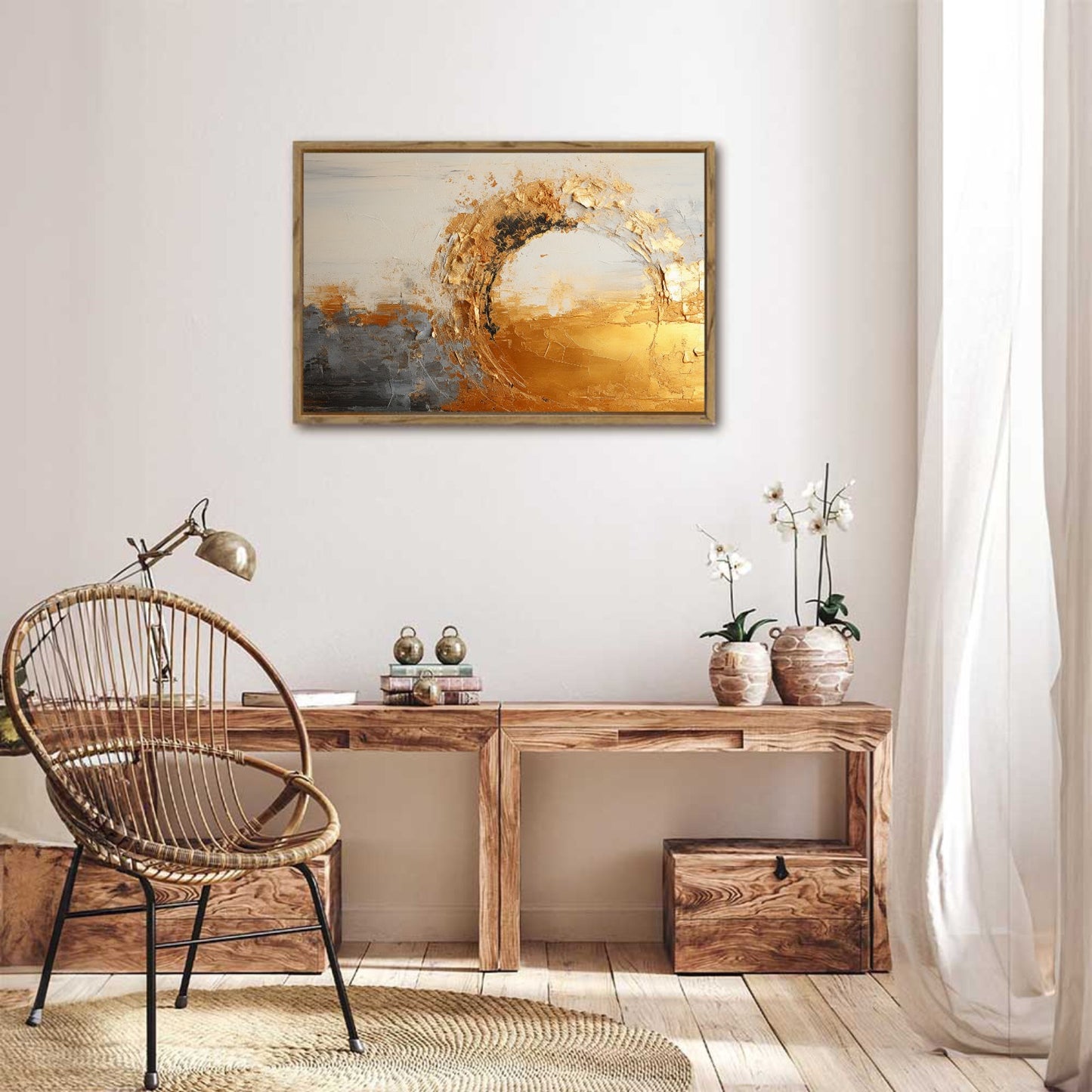 Framed Canvas Painting for Wall 24x16 inches