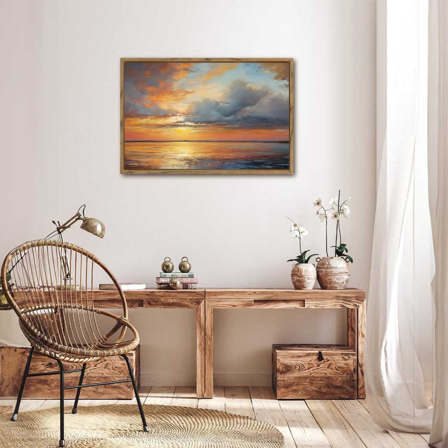 Nightfall Framed Canvas Painting for Wall