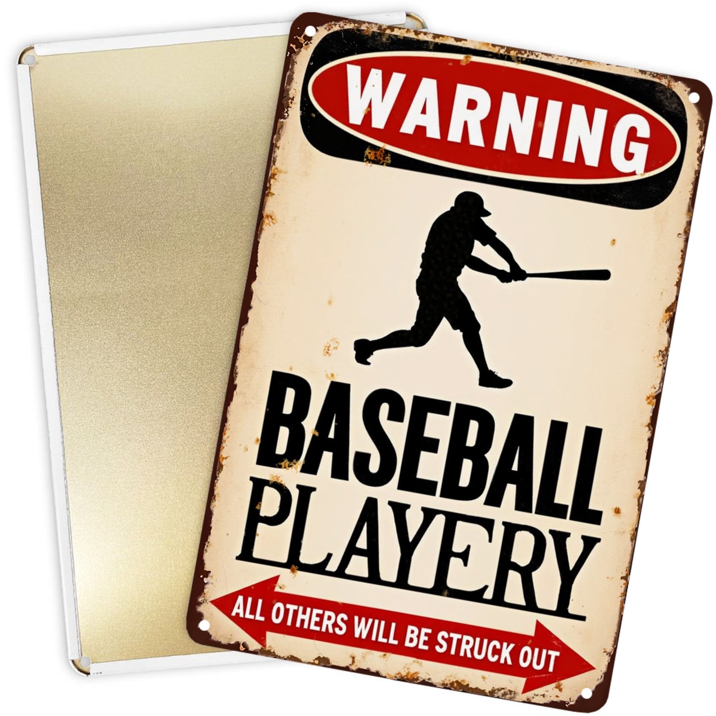8*12 Baseball Player Inch Vintage Metal Tin Sign Decor Iron Painting
