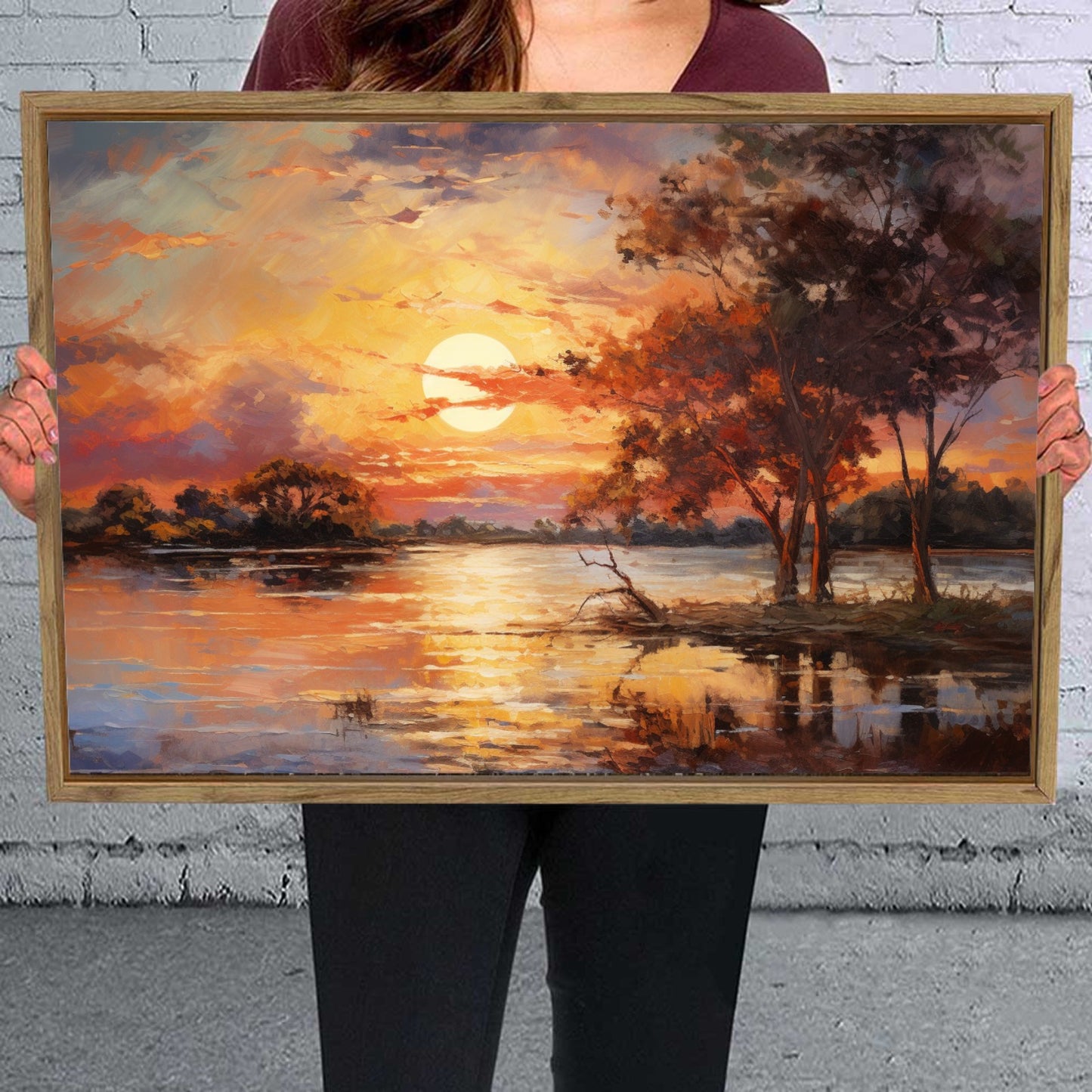 Moon Framed Canvas Painting for Wall