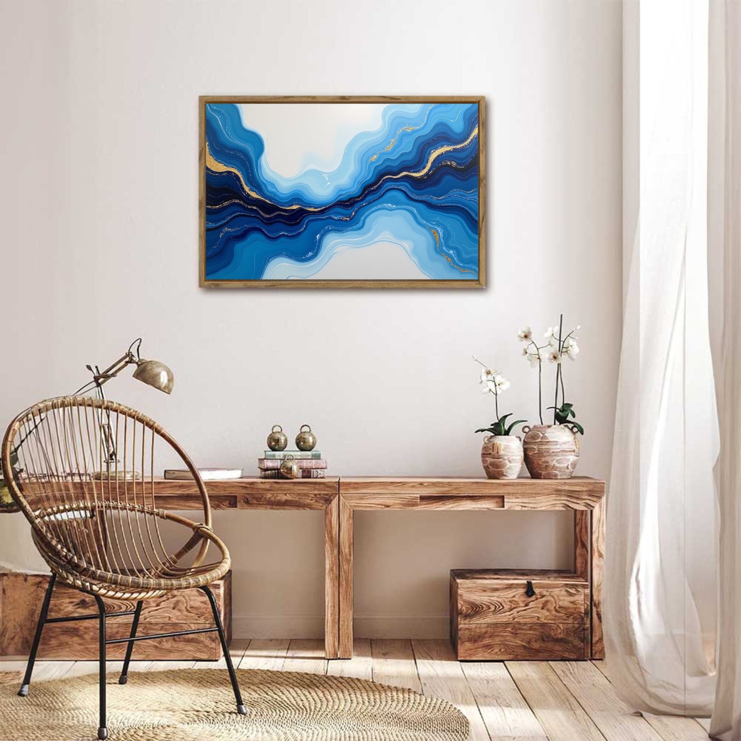 Water Framed Canvas Painting for Wall